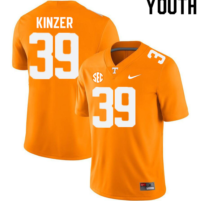 Youth #39 Malcolm Kinzer Tennessee Volunteers College Football Jerseys Stitched-Orange